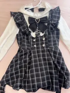LIZLISA リズリサ ダブルハートボタンツイードセットアップ ブラック