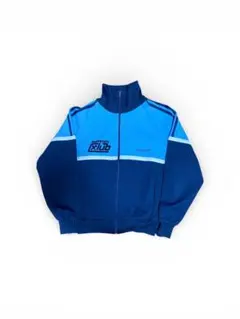希少 70s-80s adidas トラックジャケット紺×水色 西ドイツデザイン