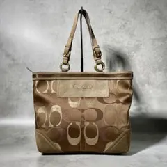 COACH ジャガード スエード シグネチャー トートバッグ 10146 - メルカリ