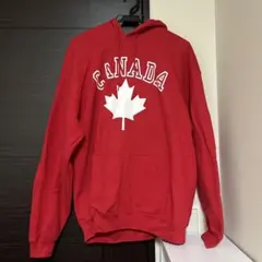 現地購入　GILDAN カナダ ロゴ レッド 赤　パーカー L 裏起毛　フーディ