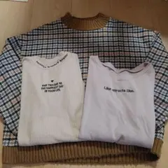 ニット×1着　カットソー×2着　ブラウン系　おまとめ