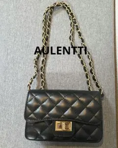 オウレンティ　AULENTTI キルティング チェーンバッグ　ブラック