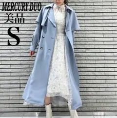 MERCURYDUO【美品】ケープ付 2WAY トレンチコート ブルー S 春秋