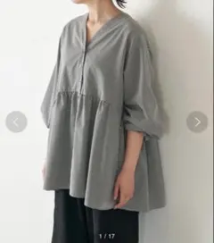 ビアズリー ギンガム チェック　ブラウス　チュニックのサムネイル