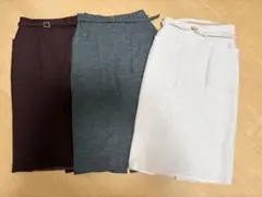 NATURAL BEAUTY BASIC ウール混カルゼタイトスカート３枚セットのサムネイル