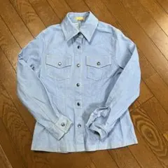 ライトブルー デニムジャケット　ストレッチ素材　S