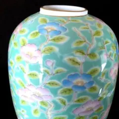 美濃焼 龍峯窯 色絵草花 花瓶 花器 前畑陶器のサムネイル