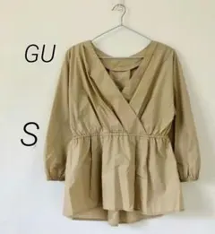 最終【UNIQLO】 ユニクロ　カシュクールブラウス (七分袖) S