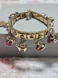 美品 豪華 メッサジオ ラインストーン ブレスレット チャーム 