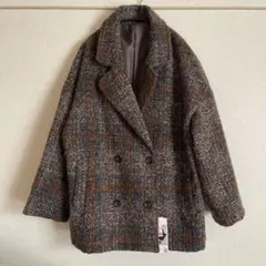 【新品タグ付き】LinoLuce しまむら ノーカラーコート ピーコート L