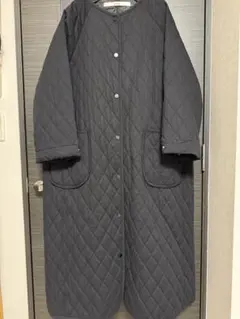 Libra 黒 キルティングロングコート　ブラック