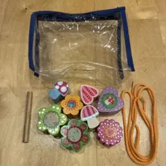 木製 知育玩具セット 紐通し　HABA