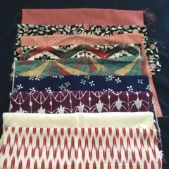 着物 ハギレ 9枚セット ② 正絹 ウール