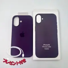 新品-純正互換品-iPhone16 シリコンケース プラム