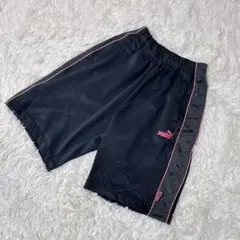 【712】PUMA ジャージ パンツ ダークグレー　ピンク
