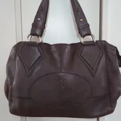 vivienne westwood レザー ハンドバッグ ブラウン