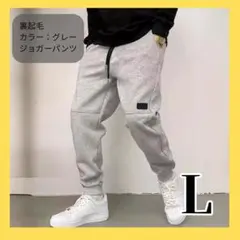 ジャガーパンツ スウェット Ｌ　裏起毛 グレー メンズ 暖かい