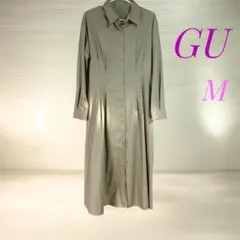 GU シャツワンピース 長袖 カーキ