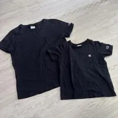 Champion Tシャツ 親子2枚セット ブラック