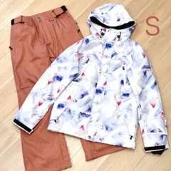 スキーウェア スノボウェア 上下セット サーモンピンク レディース S