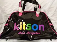 kitson キットソン　黒　ボストンバック　エナメルバック・修学旅行のサムネイル