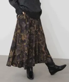 Bou Jeloud 新品 フレアパンツ クラシカルな花柄 フリーサイズ