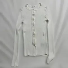 GU リブカーディガン ホワイト Mサイズのサムネイル