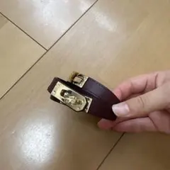 レザーブレスレット ボルドー ゴールド金具