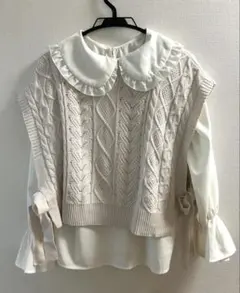 INGIN ベスト　ブラウス　2点セット