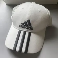 adidas 白　黒　キャップ　フリーサイズ