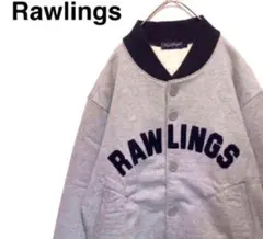 古着 Rawrings ローリングス スタジャン M グレー センターロゴ 古着