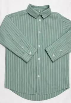H&M ストライプシャツ　グリーン　95 100