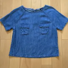 TOPSHOP デニムブルー 半袖シャツのサムネイル