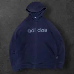 90s old adidas フロントロゴ フェード ジップアップ フーディー