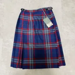 新品タグ付 S オニールオブダブリン ウール100% スカート チェック 青