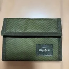BEAMS 財布　緑　三つ折りのサムネイル