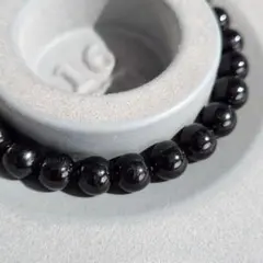 天然石 ブラック ルチル クォーツ ブレスレット 558c 7.5mm