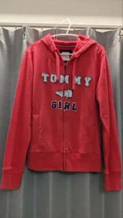 TOMMY GIRL トミーガール 裏起毛ロングパーカ 赤 L