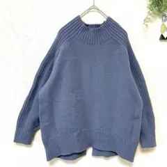 ニット 長袖 ハイネック XL パープル 紫 キレカジ 秋冬 大人可愛い