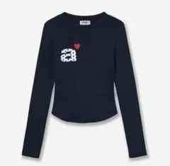 新品 aeae エーイーエーイー 長袖Tシャツ ネイビー　ハートロゴ