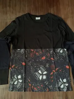 Dries van notten 切り替え黒／濃紺プリント花柄のサムネイル