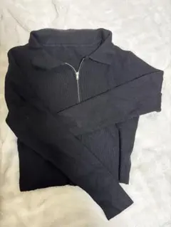 GRL ダブルジップ襟付ニットトップス