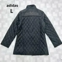 adidas ブラック キルティングジャケット アウター ジャケット L