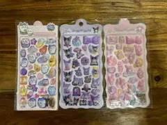 ちいかわ、クロミ、マイメロ、ボンボンドロップシール３シートセット