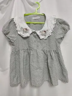 ハローキティ 半袖ブラウス チェック