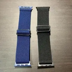 アップルウォッチ　バンド　42/44mm ブラック　ブルー　２本セット