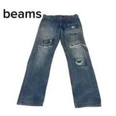 beams ビームス　デニムパンツ　ダメージ加工　インディゴ　ジーンズ y2k