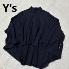 【新品　Y's シャツ】ワイズ ドレスシャツ ネイビー オーバーサイズ LL相当 新品 Y's シャツ】ワイズ ドレスシャツ ネイビー オーバーサイズ