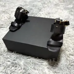 【未使用に近い】Chloé 本革 アンクルストラップ ヒールサンダル BLACKのサムネイル