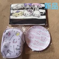 サンリオキャラクター バニティポーチとプレート　マイクロファイバータオルセット